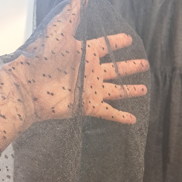 Scoop Black Polka Dot Tulle Midi Skirt XL NWT Parisian Chic! - Picture 5 of 7